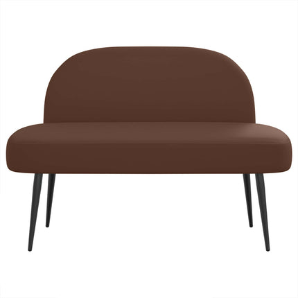 Klädd bänk med ryggstöd Brun 110 x 60 x 76 cm Konstläder