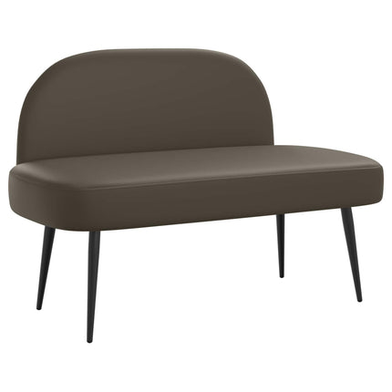 Klädd bänk med ryggstöd Grå 110 x 60 x 76 cm Konstläder