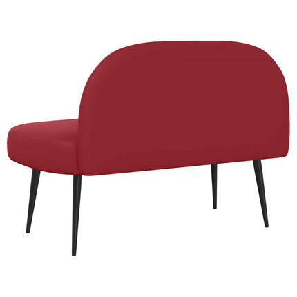 Klädd bänk med ryggstöd Vinröd 110 x 60 x 76 cm Konstläder