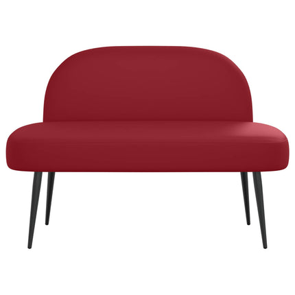 Klädd bänk med ryggstöd Vinröd 110 x 60 x 76 cm Konstläder