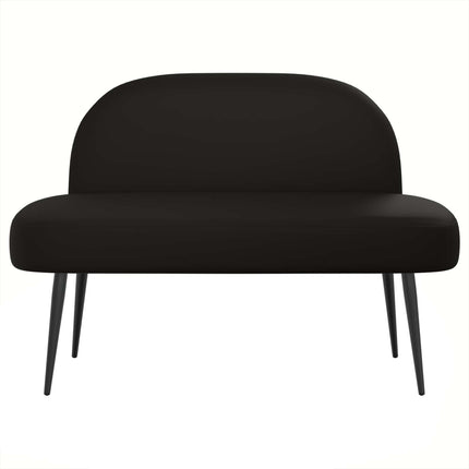 Klädd bänk med ryggstöd Svart 110 x 60 x 76 cm Konstläder