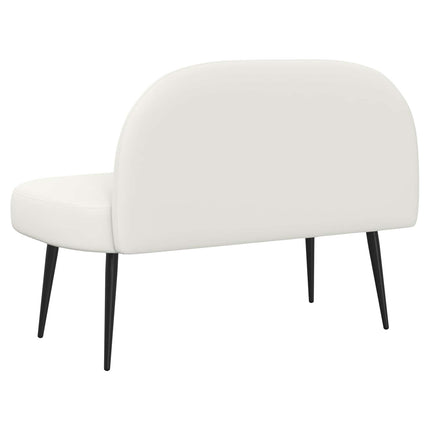 Klädd bänk med ryggstöd Vit 110 x 60 x 76 cm Konstläder