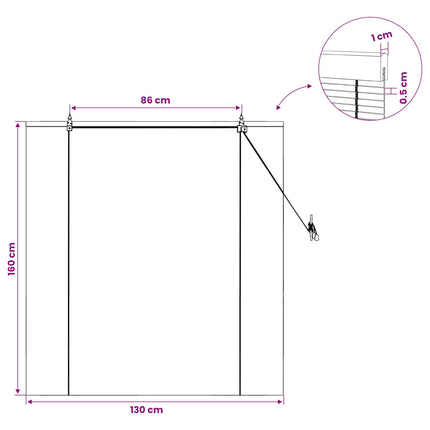 Rullgardin Brun 130 x 160 cm Bambu