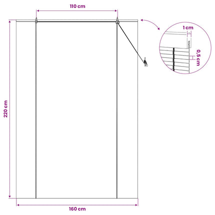 Rullgardin Naturlig 160 x 220 cm Bambu