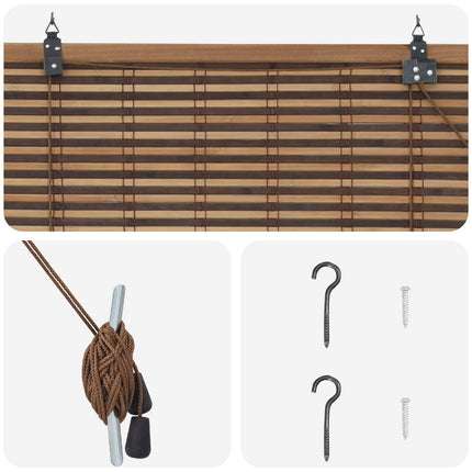 Rullgardin Brun 160 x 160 cm Bambu