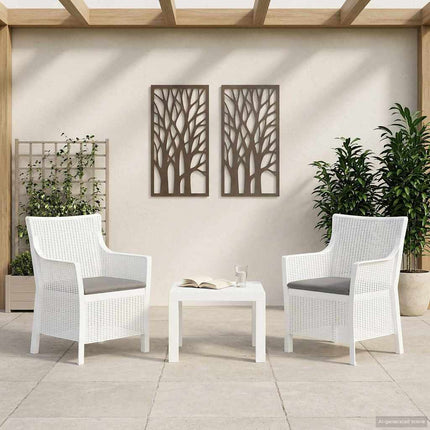 Lounge-set med kudde 3 pcs Vit PP