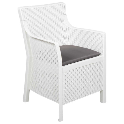 Lounge-set med kudde 3 pcs Vit PP