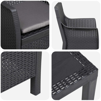 Lounge-set 3 st Antracit PP