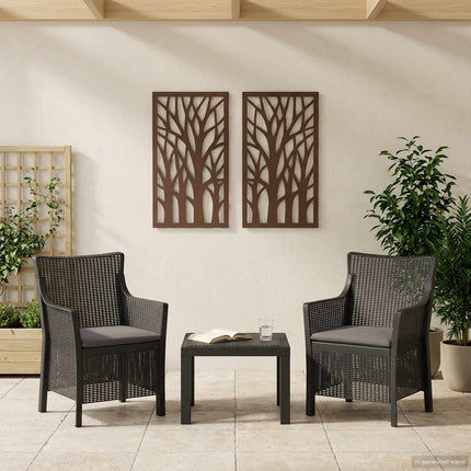 Lounge-set med kudde 3 pcs Antracit PP