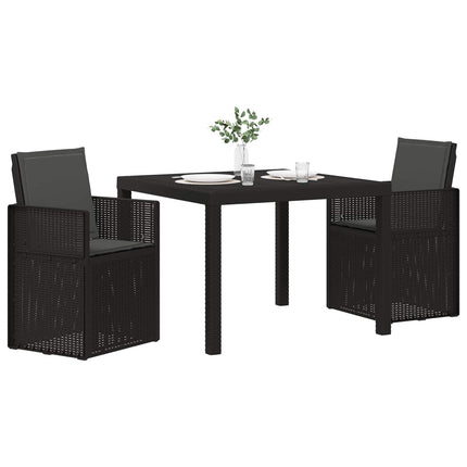 Trädgårdsmöbelset med kudde 3 pcs Antracit PP