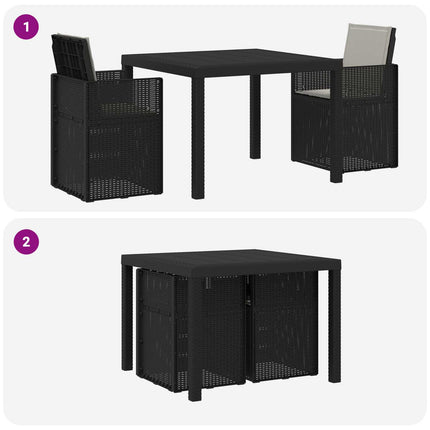 Trädgårdsmöbelset med kudde 3 pcs Antracit och Ljusgrå PP