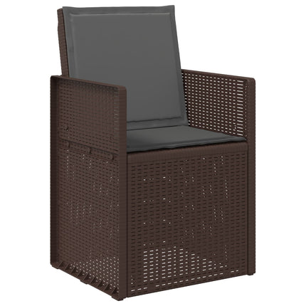 Trädgårdsmöbelset med kudde 3 pcs Brun och antracit PP