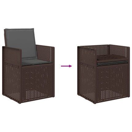 Trädgårdsmöbelset med kudde 3 pcs Brun och antracit PP