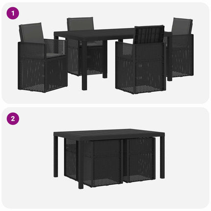 Trädgårdsmöbelset med kudde 5 pcs Antracit PP