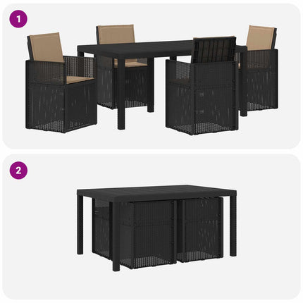 Trädgårdsmöbelset med kudde 5 pcs Antracit och taupe PP