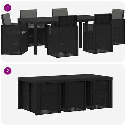 Trädgårdsmöbelset med kudde 7 pcs Antracit PP