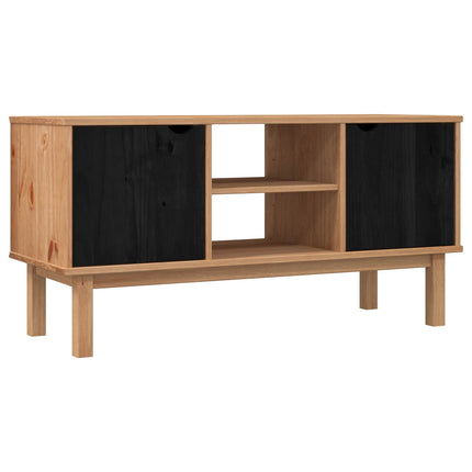 TV-bänk OTTA 113,5 x 43 x 57 cm Svart Massiv furu