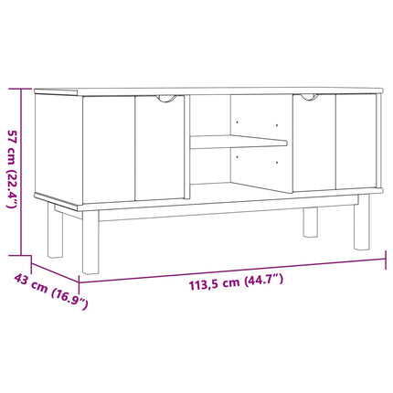TV-bänk OTTA 113,5 x 43 x 57 cm Svart Massiv furu