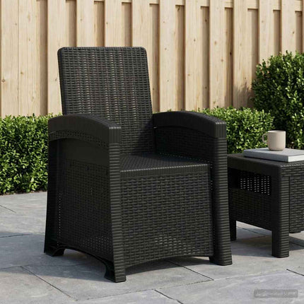 Reclining gardenstol i rottinglook Antracit PP