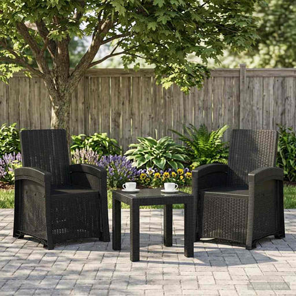Reclining gardenstol i rottinglook 2 pcs Antracit PP