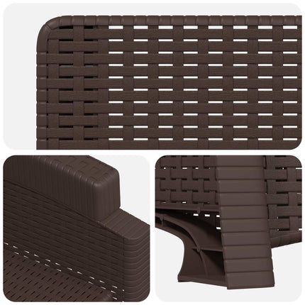 Reclining gardenstol i rottinglook 2 pcs Brun PP