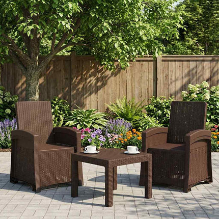 Reclining gardenstol i rottinglook 2 pcs Brun PP