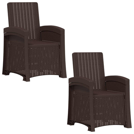 Reclining gardenstol i rottinglook 2 pcs Brun PP