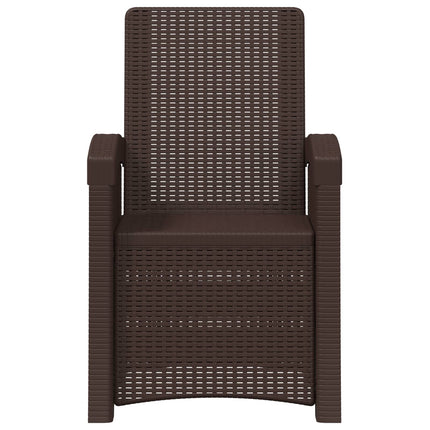 Reclining gardenstol i rottinglook 2 pcs Brun PP