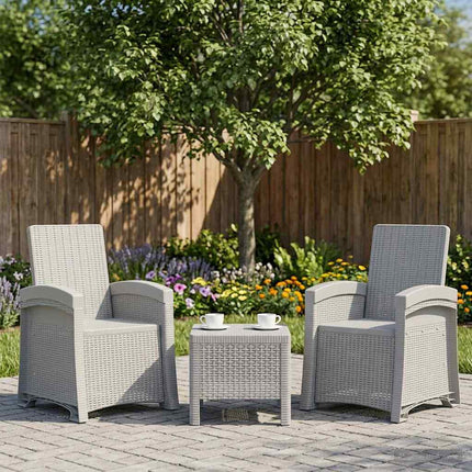 Reclining gardenstol i rottinglook 2 pcs Vit PP