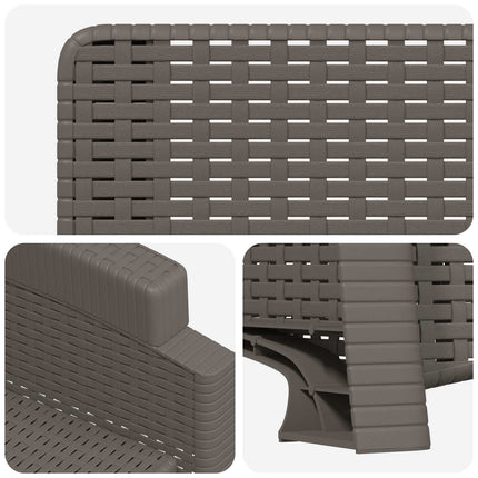 Reclining gardenstol i rottinglook 2 pcs Ljusgrå PP
