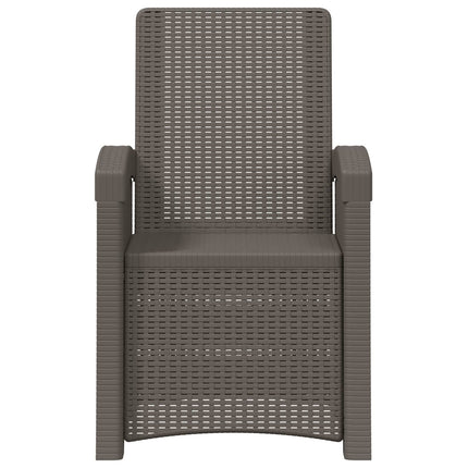 Reclining gardenstol i rottinglook 2 pcs Ljusgrå PP
