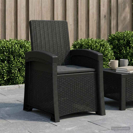Reclining gardenstol i rottinglook Antracit PP