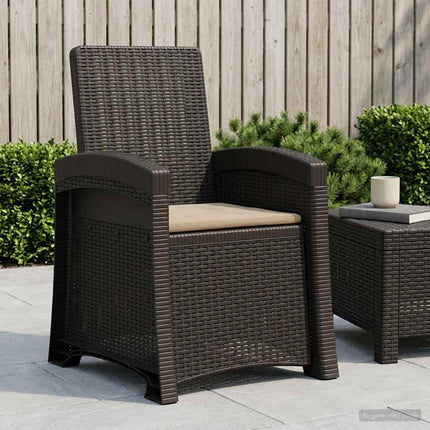 Reclining gardenstol i rottinglook Antracit och taupe PP