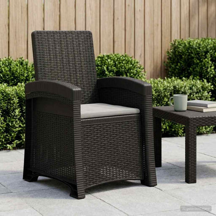 Reclining gardenstol i rottinglook Antracit och Ljusgrå PP