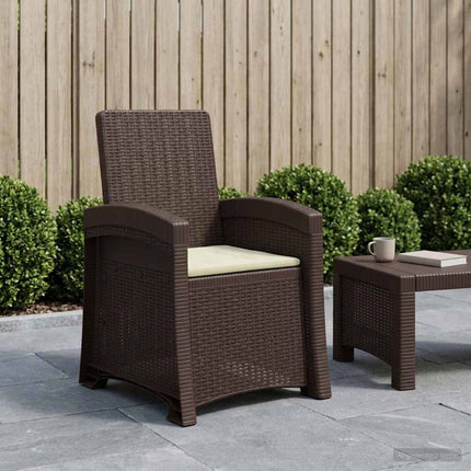 Reclining gardenstol i rottinglook Brun och gräddvit PP
