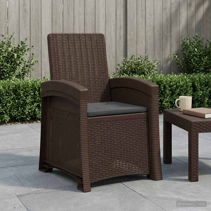 Reclining gardenstol i rottinglook Brun och antracit PP