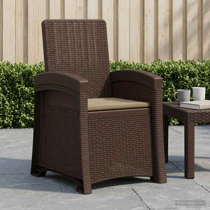 Reclining gardenstol i rottinglook Brun och taupe PP