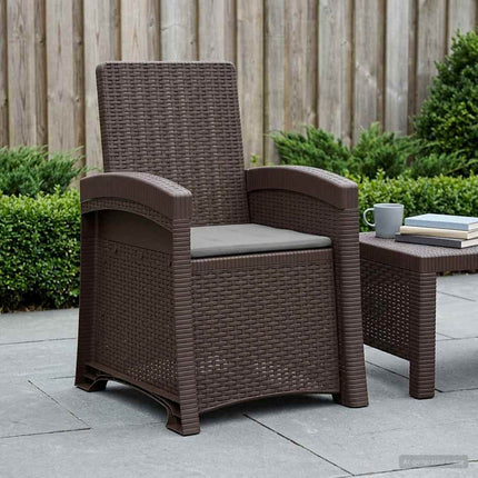 Reclining gardenstol i rottinglook Brun och ljusgrå PP