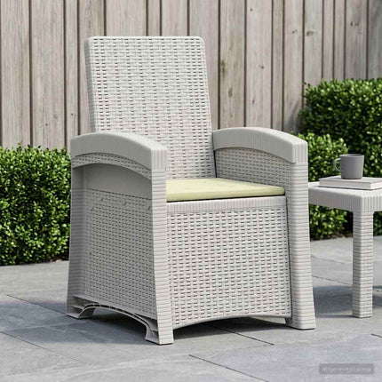 Reclining gardenstol i rottinglook Vit och grädde PP