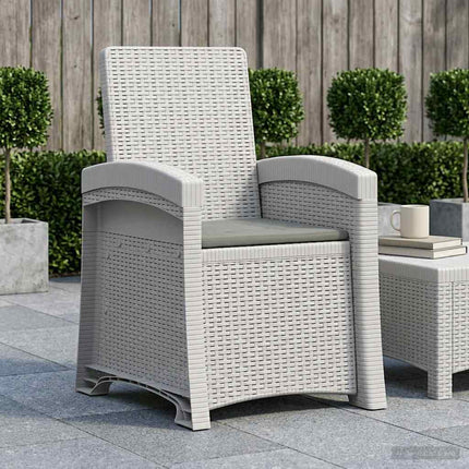 Reclining gardenstol i rottinglook Vit och ljusgrå PP