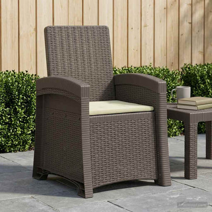 Reclining gardenstol i rottinglook Ljusgrå och Gräddvit PP