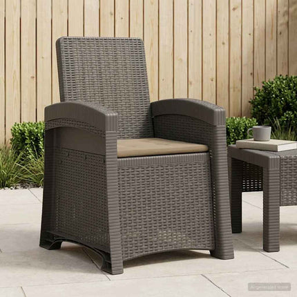 Reclining gardenstol i rottinglook Ljusgrå och Taupe PP