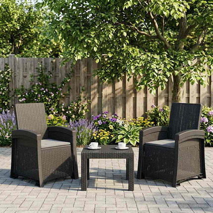 Reclining gardenstol i rottinglook 2 pcs Antracit PP