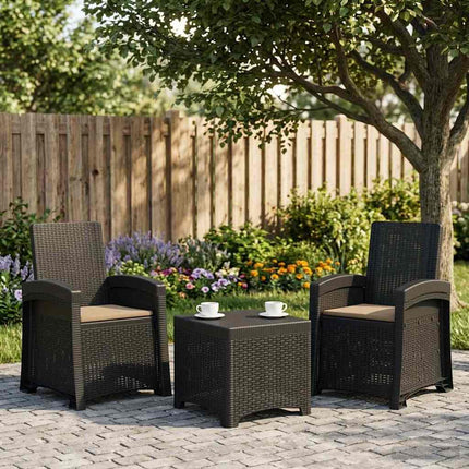 Reclining gardenstol i rottinglook 2 pcs Antracit och taupe PP