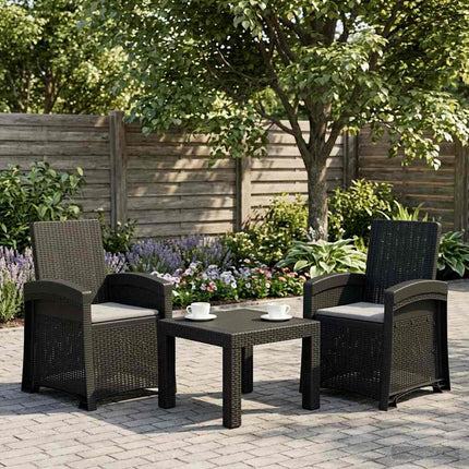Reclining gardenstol i rottinglook 2 pcs Antracit och Ljusgrå