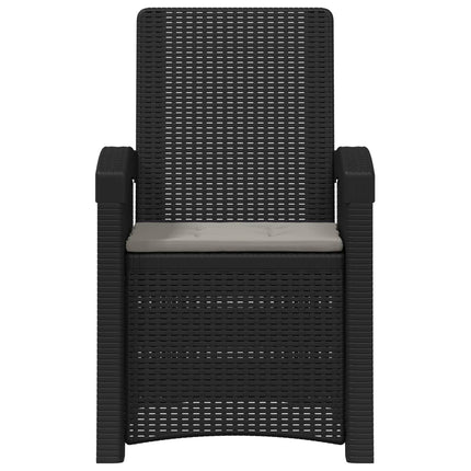Reclining gardenstol i rottinglook 2 pcs Antracit och Ljusgrå
