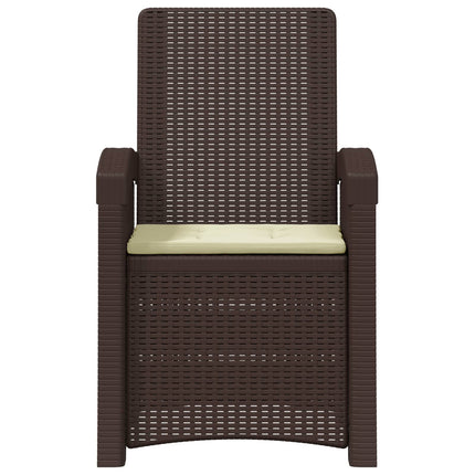 Reclining gardenstol i rottinglook 2 pcs Brun och gräddvit PP