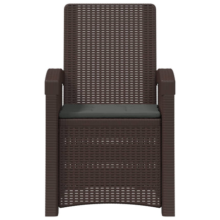 Reclining gardenstol i rottinglook 2 pcs Brun och antracit PP