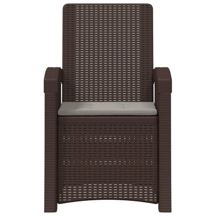 Reclining gardenstol i rottinglook 2 pcs Brun och ljusgrå PP