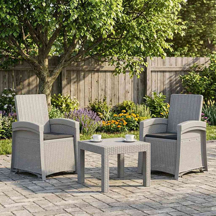 Reclining gardenstol i rottinglook 2 pcs Vit och antracit PP